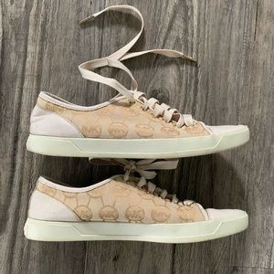 Michael Kors Bryson Lace Up MK Heritage Canvas Sneakers $100 off